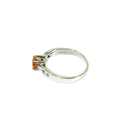 Bague en or blanc, citrine, et diamants - Castafiore