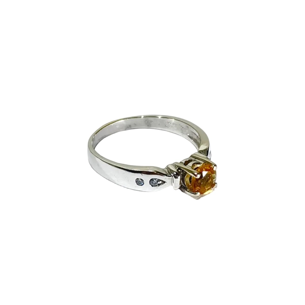 Bague en or blanc, citrine, et diamants - Castafiore
