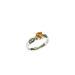 Bague en or blanc, citrine, et diamants - Castafiore