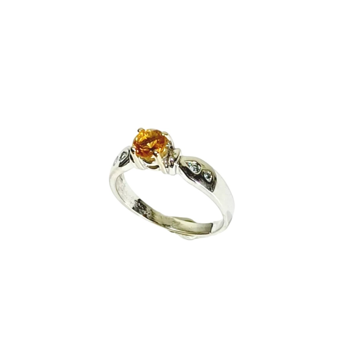 Bague en or blanc, citrine, et diamants - Castafiore