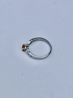 Bague En Or Blanc Diamants Et Citrine - Castafiore