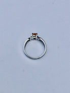 Bague En Or Blanc Diamants Et Citrine - Castafiore