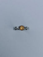 Bague En Or Blanc Diamants Et Citrine - Castafiore