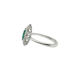 Bague en or blanc, émeraude et diamants - Castafiore