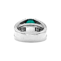 Bague en or blanc, émeraude et diamants - Castafiore