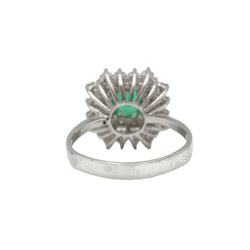 Bague en or blanc, émeraude et diamants - Castafiore