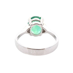 Bague en or blanc, émeraude et diamants - Castafiore