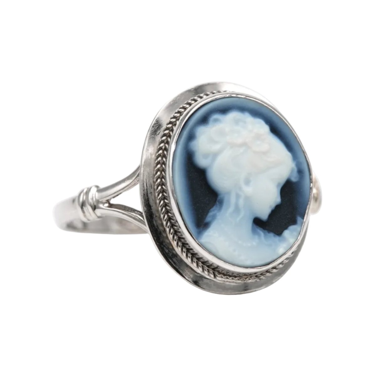 Bague en or blanc et agate - Castafiore