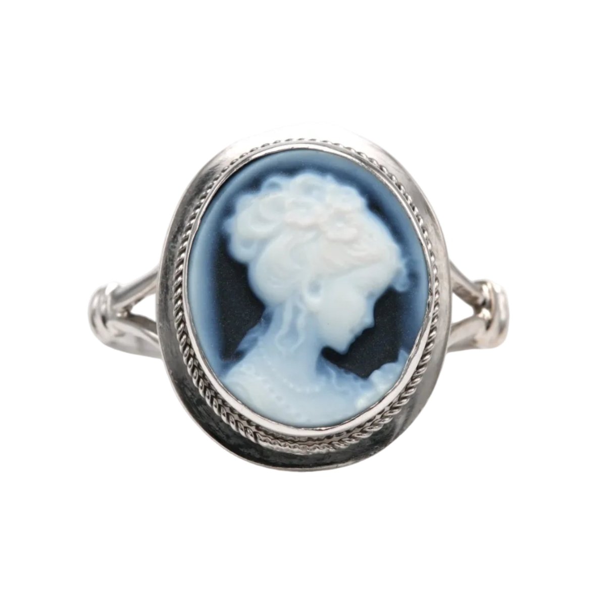 Bague en or blanc et agate - Castafiore