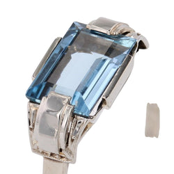 Bague en or blanc et aigue - marine - Castafiore