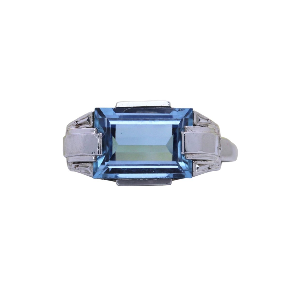 Bague en or blanc et aigue - marine - Castafiore