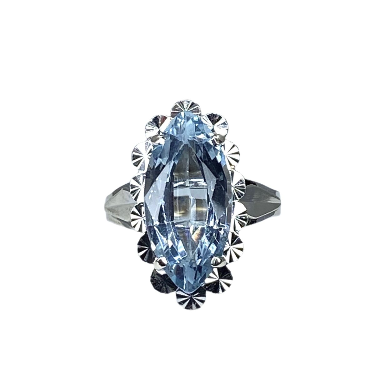 Bague en or blanc et aigue marine - Castafiore