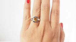 Bague en or blanc et citrine - Castafiore