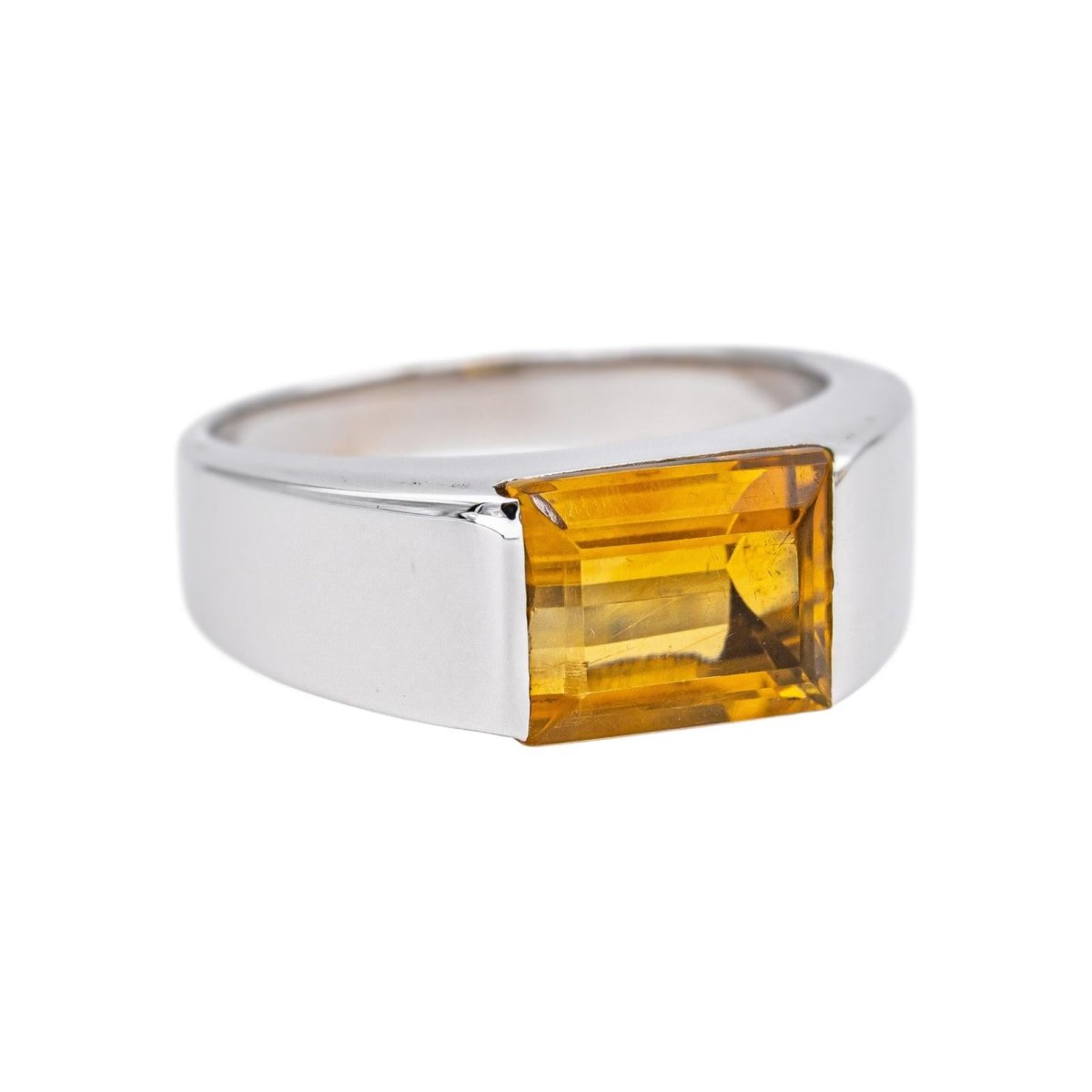 Bague en or blanc et citrine - Castafiore