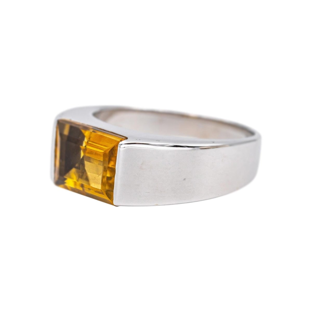 Bague en or blanc et citrine - Castafiore