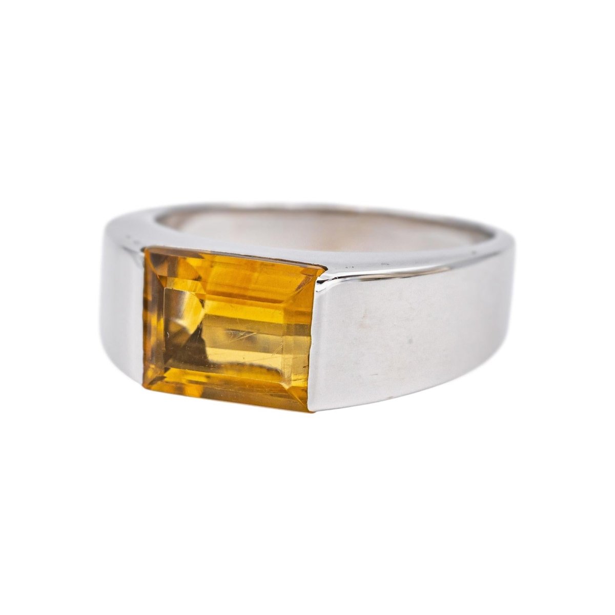Bague en or blanc et citrine - Castafiore