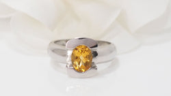 Bague en or blanc et citrine - Castafiore