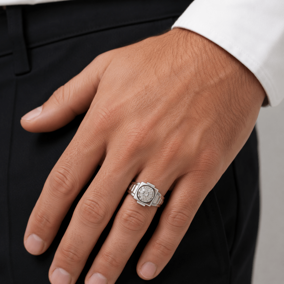 Bague en or blanc et diamant - Castafiore