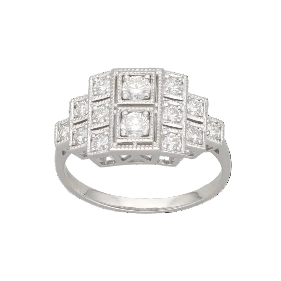 Bague en or blanc et diamants - Castafiore
