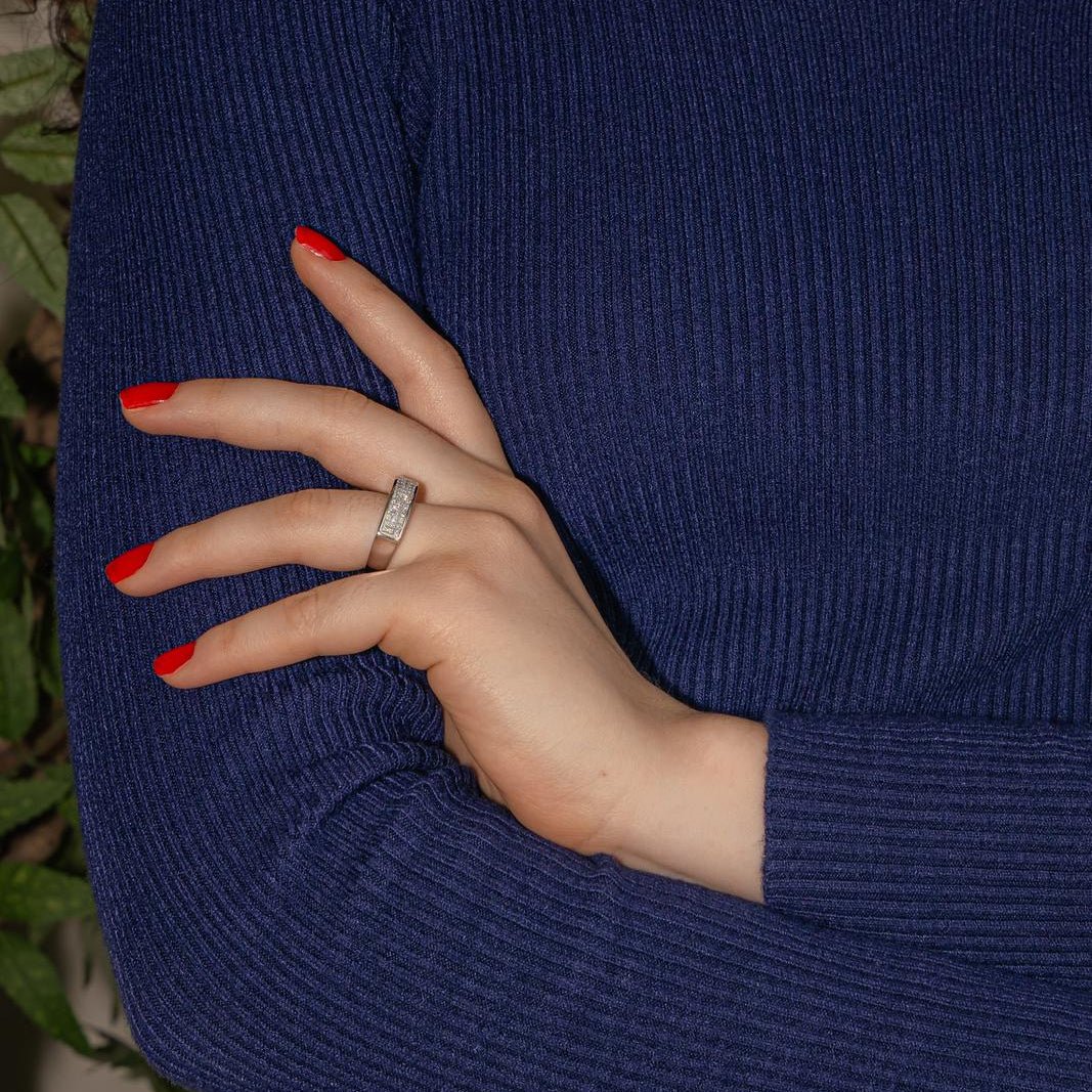 Bague en or blanc et diamants - Castafiore