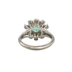 Bague en or blanc et diamants émeraude - Castafiore