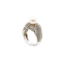 Bague en or blanc et perle - Castafiore