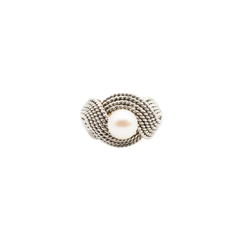Bague en or blanc et perle - Castafiore