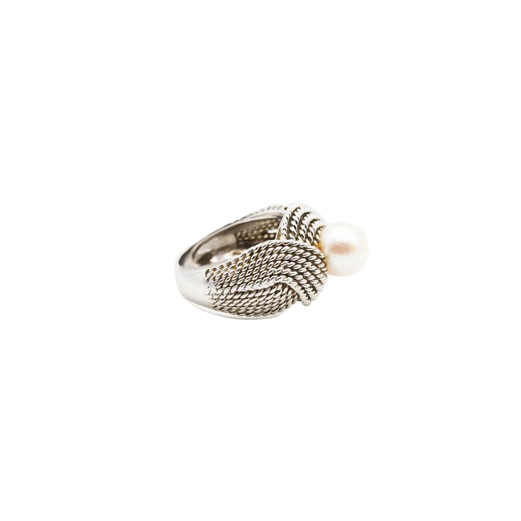 Bague en or blanc et perle - Castafiore