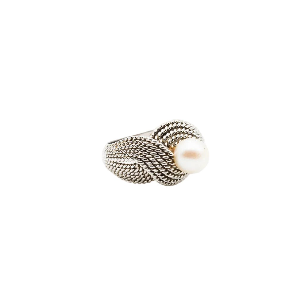 Bague en or blanc et perle - Castafiore