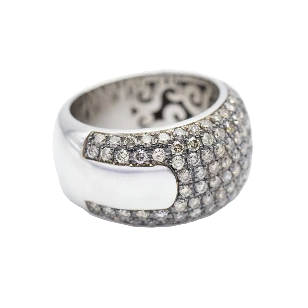 Bague en or blanc et rose avec diamants d'occasion - Castafiore