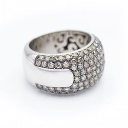 Bague en or blanc et rose avec diamants d'occasion - Castafiore