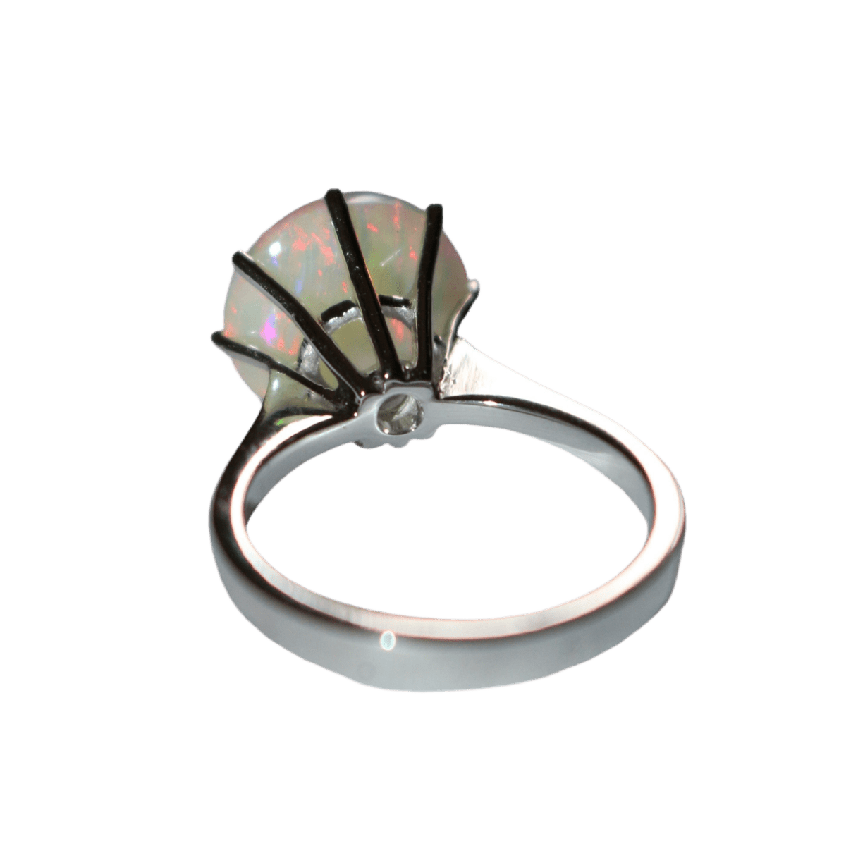 Bague en or blanc, opale et diamants - Castafiore