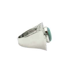 Bague en or blanc, opale et diamants - Castafiore