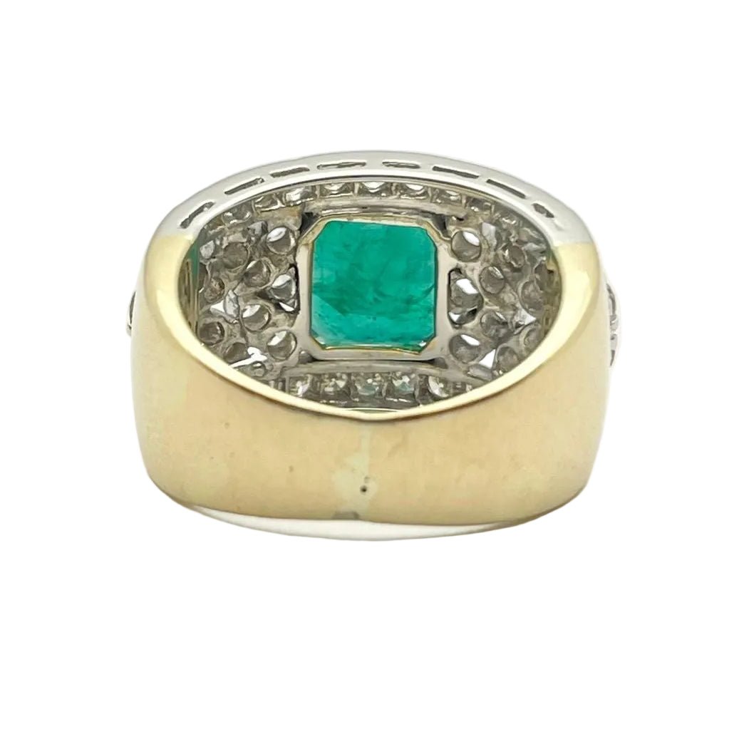 Bague en or blanc, or jaune, émeraude et diamants - Castafiore