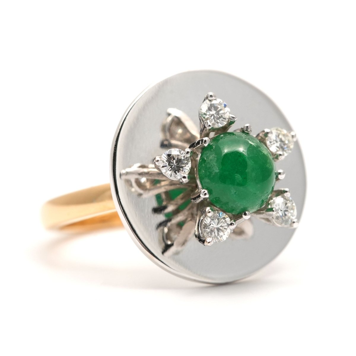 Bague en or blanc, or jaune, émeraude et diamants - Castafiore
