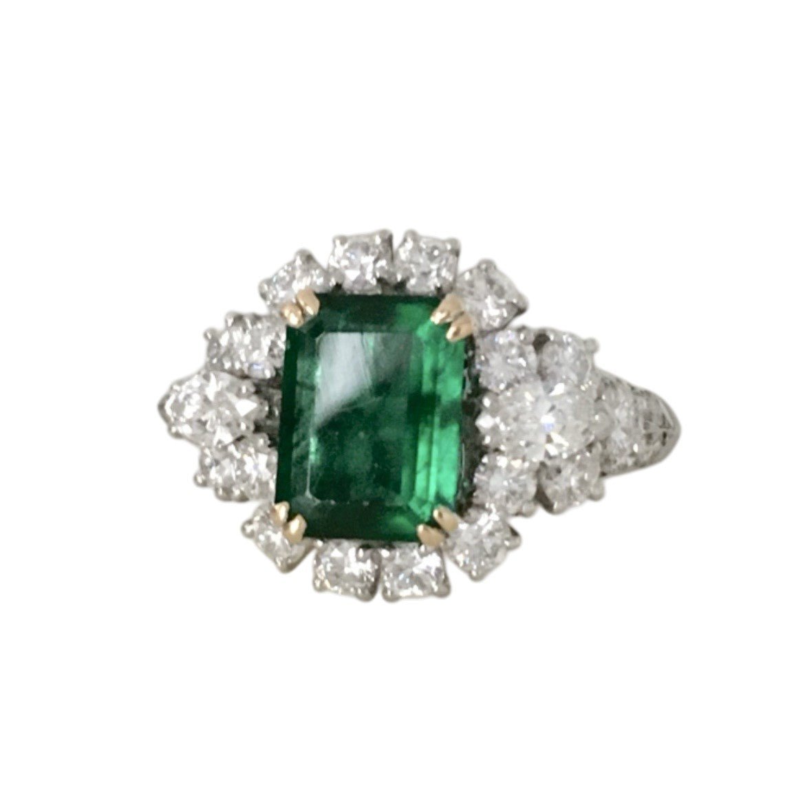 Bague en or blanc, or jaune, émeraude et diamants - Castafiore