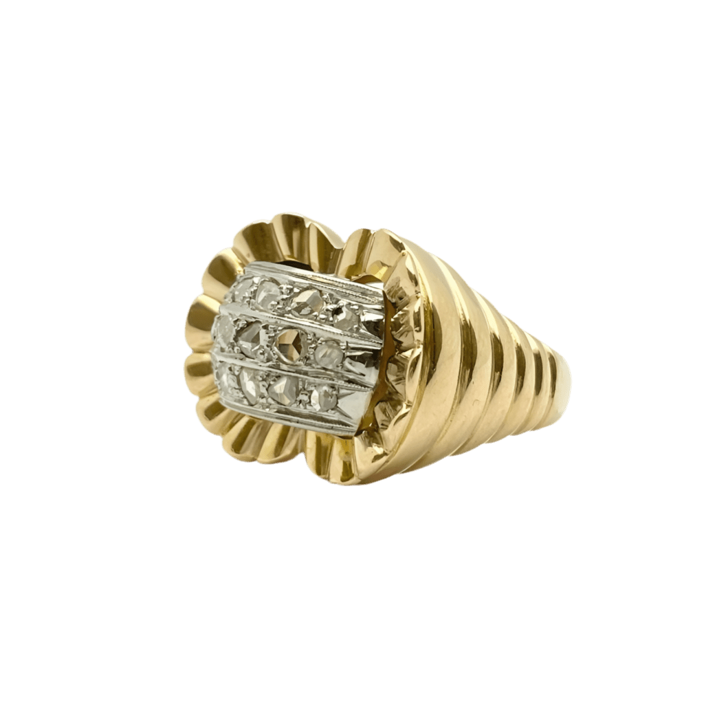 Bague en or blanc, or jaune et diamants - Castafiore