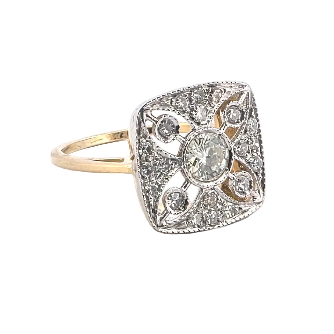 Bague en or blanc, or jaune et diamants - Castafiore