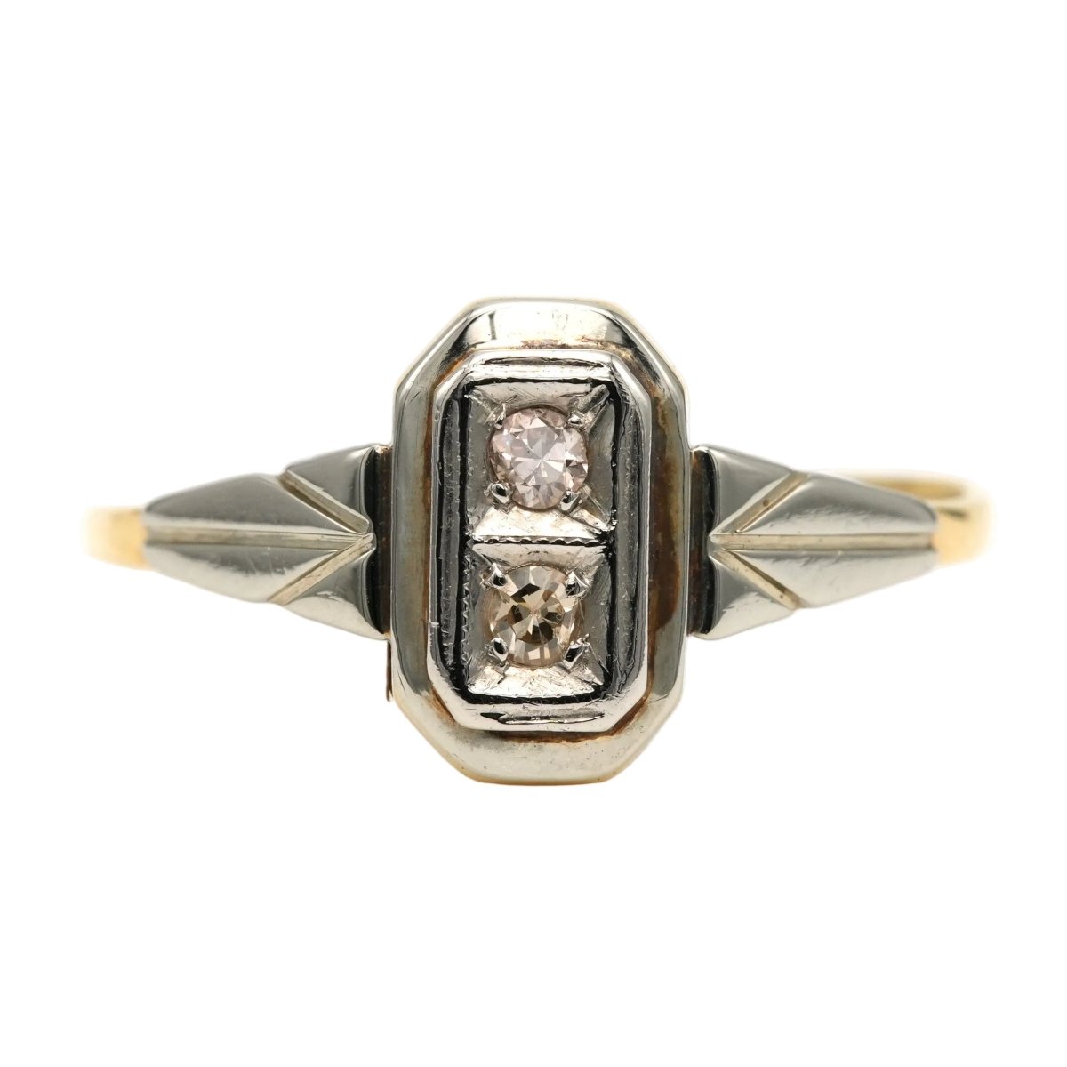 Bague en or blanc, or jaune et diamants - Castafiore