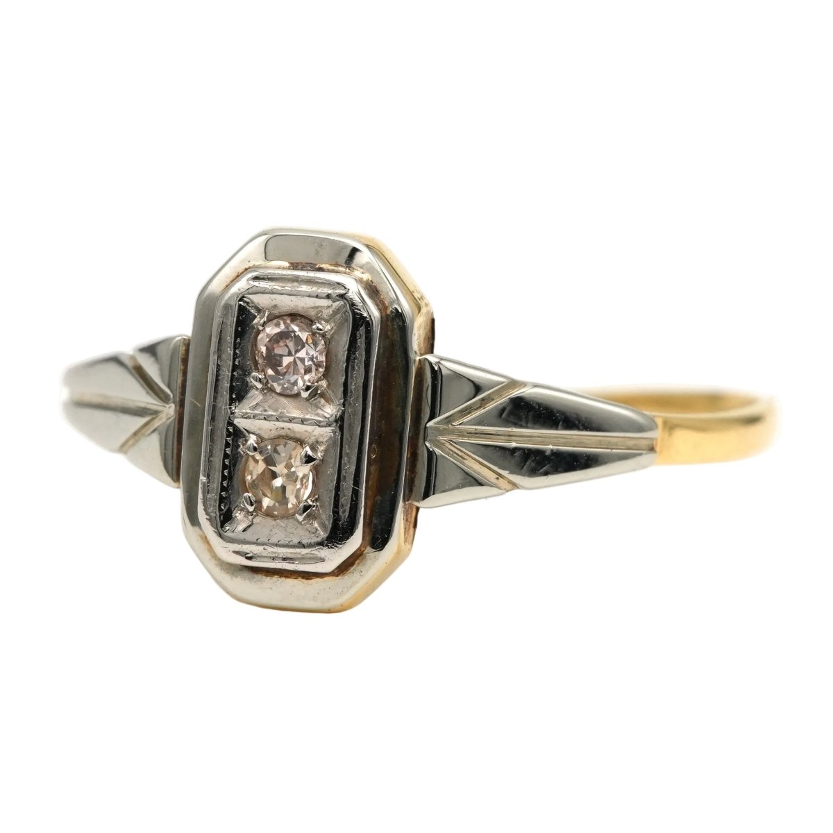 Bague en or blanc, or jaune et diamants - Castafiore