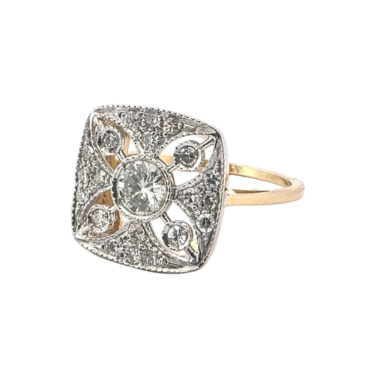 Bague en or blanc, or jaune et diamants - Castafiore