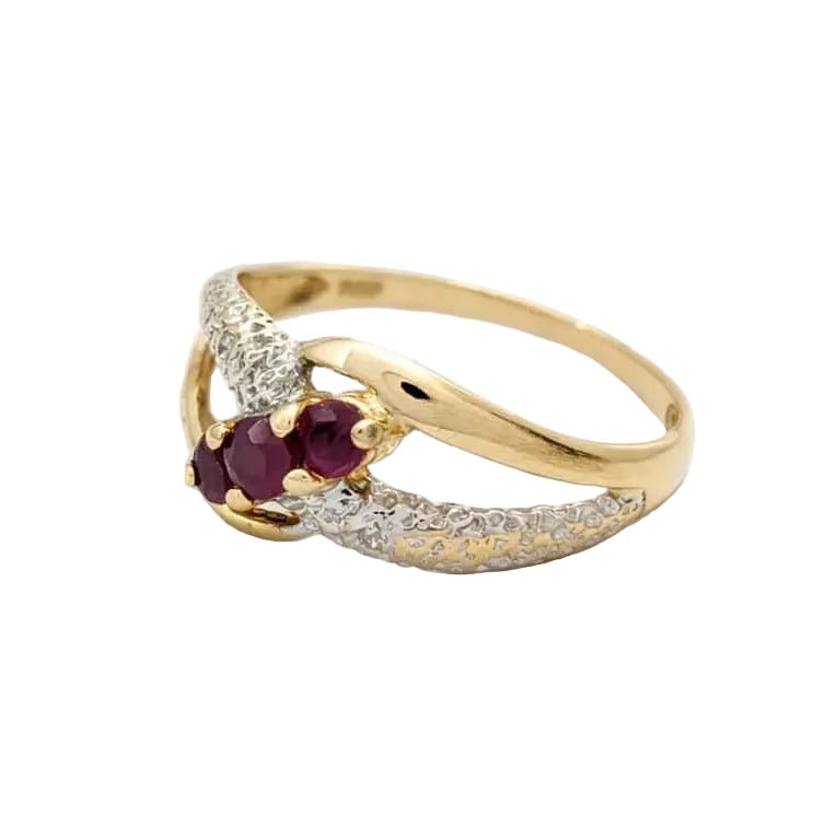 Bague en or blanc, or jaune, rubis et diamants - Castafiore