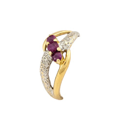 Bague en or blanc, or jaune, rubis et diamants - Castafiore