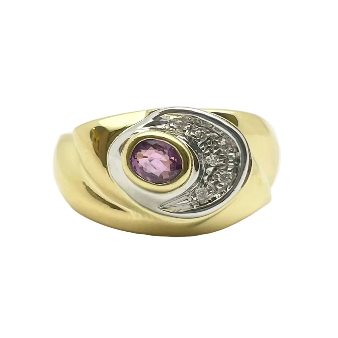 Bague en or blanc, or jaune, rubis et diamants - Castafiore