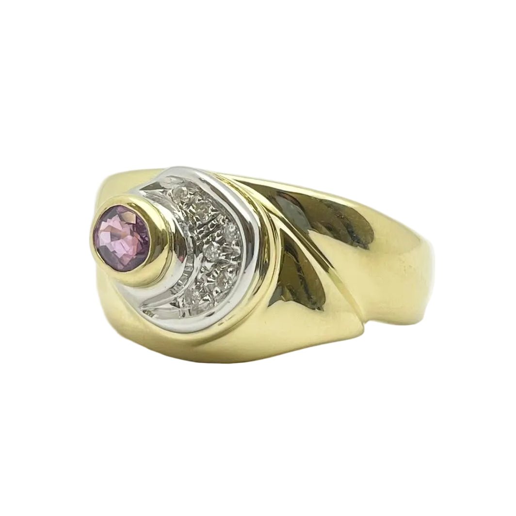 Bague en or blanc, or jaune, rubis et diamants - Castafiore