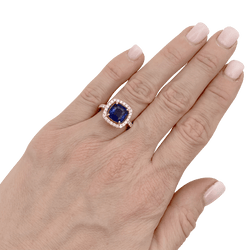 Bague en or blanc, or jaune, saphir et diamants - Castafiore