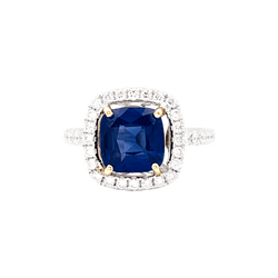 Bague en or blanc, or jaune, saphir et diamants - Castafiore