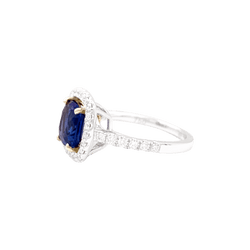 Bague en or blanc, or jaune, saphir et diamants - Castafiore