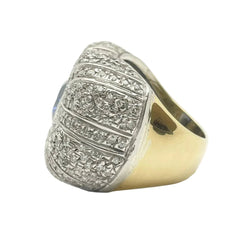 Bague en or blanc, or jaune, saphir et diamants - Castafiore