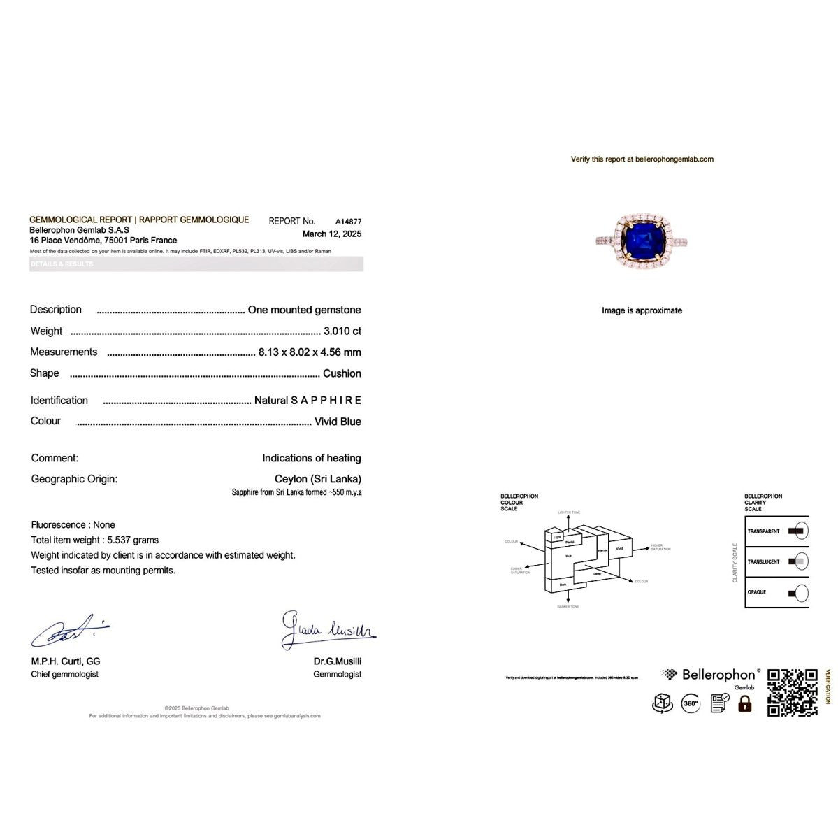 Bague en or blanc, or jaune, saphir et diamants - Castafiore